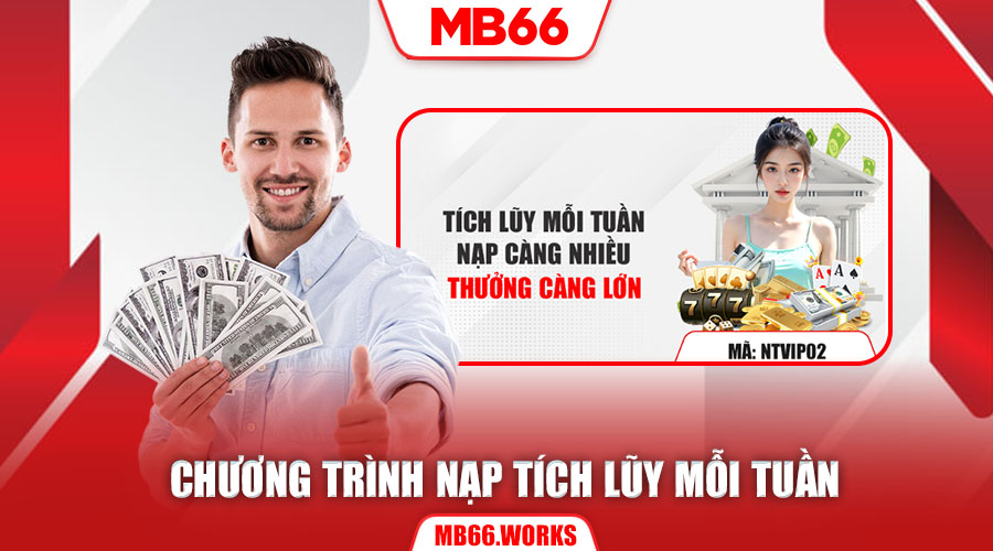 Cẩm Nang Khuyến Mãi MB66 Top Chương Trình Ưu Đãi Hấp Dẫn 2 Đắm chìm trong ưu đãi cùng nạp tích lũy hàng tuần MB66